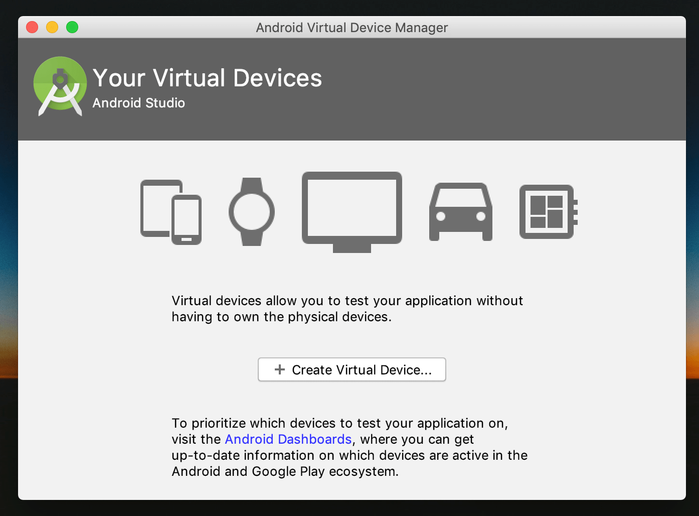 Android Studio: Virtual Device Manager